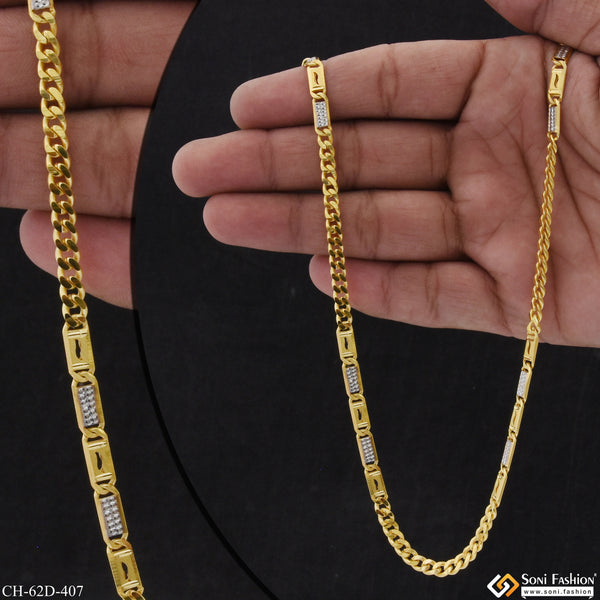 1 Gram Gold Plated Linked Amazing Design Nawabi Chain for Men - Style D407