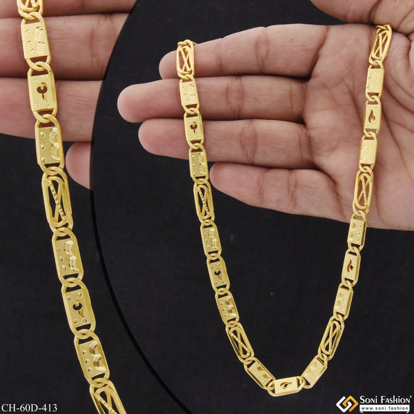 1 Gram Gold Plated  Sophisticated Design Nawabi Chain for Men - Style D413