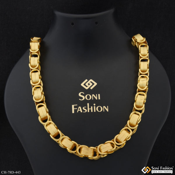 1 Gram Gold Plated Link Attention-Getting Design Chain for Men - Style D443