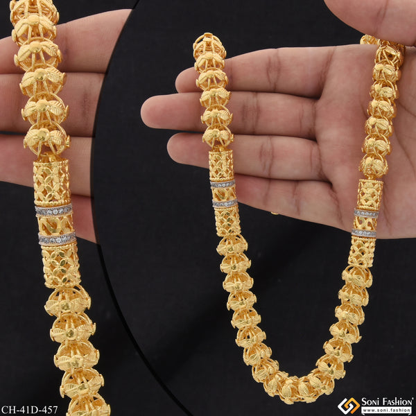 Rajwadi Dainty Design Best Quality Gold Plated Chain for Men - Style D457