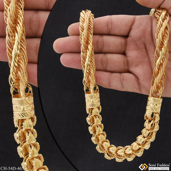 Gorgeous Design Gold Plated Rajwadi Chain for Men - Style D467