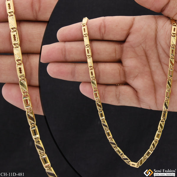 Latest Design 18k Gold Plated Nawabi Chain for Men - Style D481