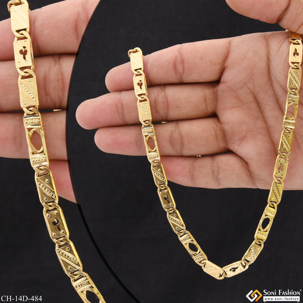 Excellent Design 18k Gold Plated Nawabi Chain for Men - Style D484