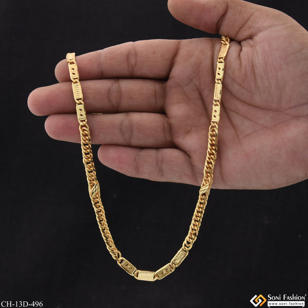 Linked Amazing Design Gold Plated Nawabi Chain for Men - Style D496