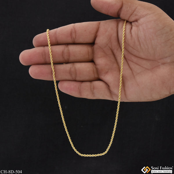 Cool Design Superior Quality Gold Plated Rope Chain for Men - Style D504