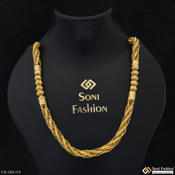 Prominent Design Gold Plated Rajwadi Chain for Men - Style D519