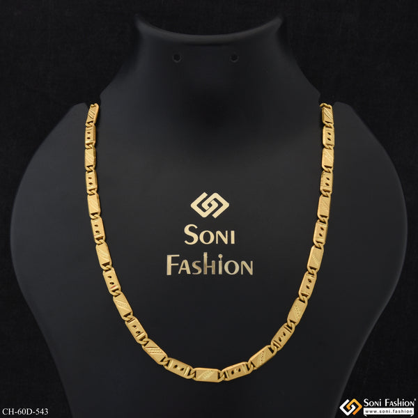 1 Gram Gold Plated Prominent Design Nawabi Chain for Men - Style D543