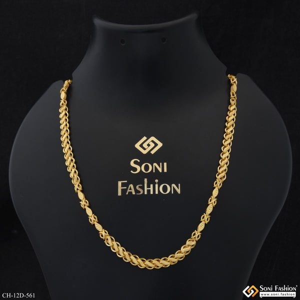 2 In 1 Amazing Design Gold Plated Kohli Chain for Men - Style D561