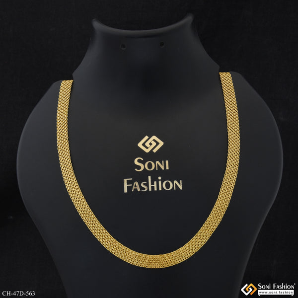 1 Gram Gold Plated Woven Design Chain for Men - Style D563