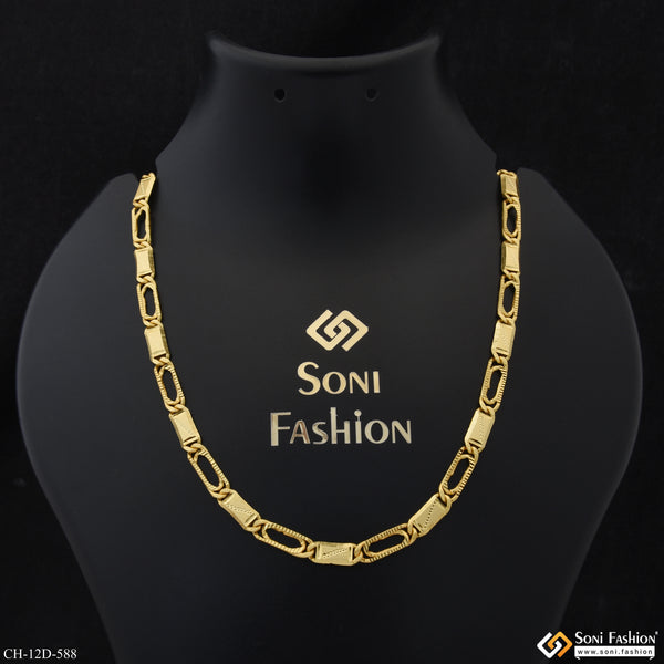 Gorgeous Design Gold Plated Link Nawabi Chain for Men - Style D588