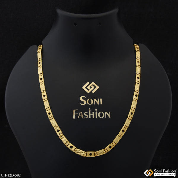 Finely Detailed Design Gold Plated Nawabi Chain for Men - Style D592