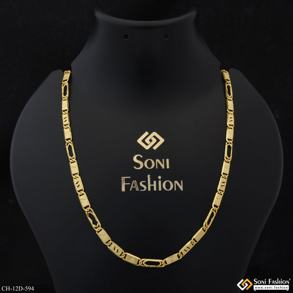 Attention-Getting Design Gold Plated Nawabi Chain for Men - Style D594