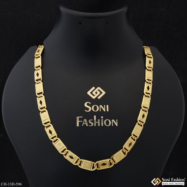 Latest Design High-Quality Gold Plated Nawabi Chain for Men - Style D596