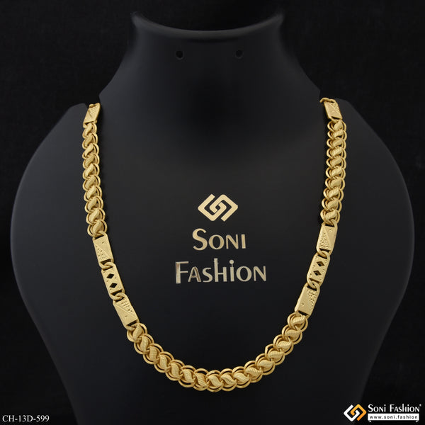 2 In 1 Best Quality Gold Plated Kohli Nawabi Chain for Men - Style D599