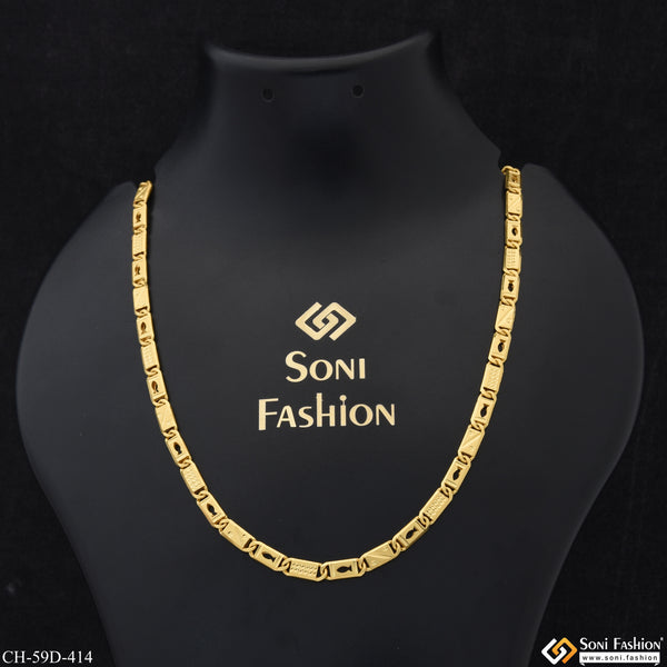 1 Gram Gold Plated Attention-Getting Design Nawabi Chain for Men - Style D414