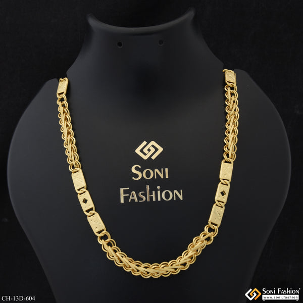 Prominent Design Gold Plated Kohli Nawabi Chain for Men - Style D604