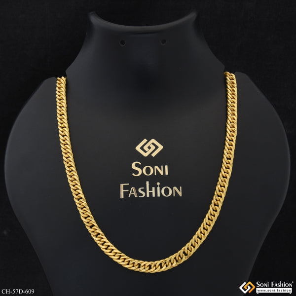 1 Gram Gold Plated Popular Design Link Chain for Men - Style D609