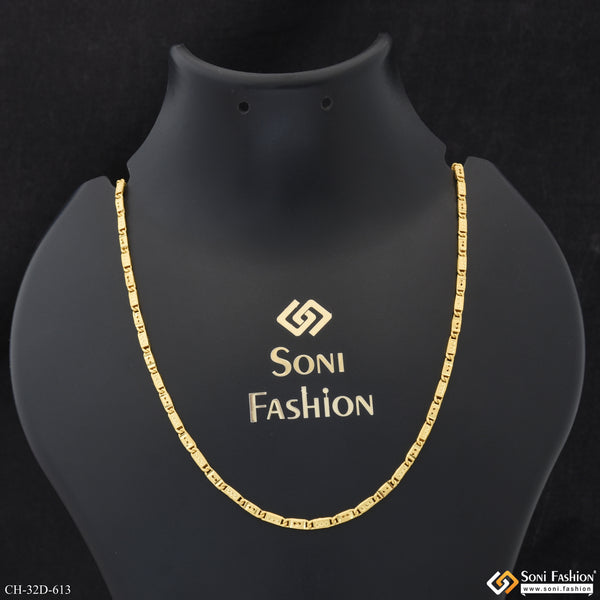 1 Gram Gold Plated Slim Design Nawabi Chain for Men - Style D613