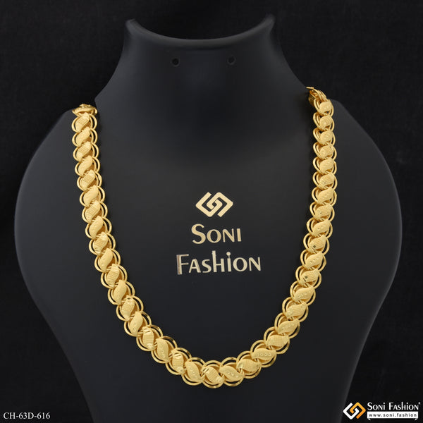 1 Gram Gold Plated Trending Design Kohli Chain for Men - Style D616