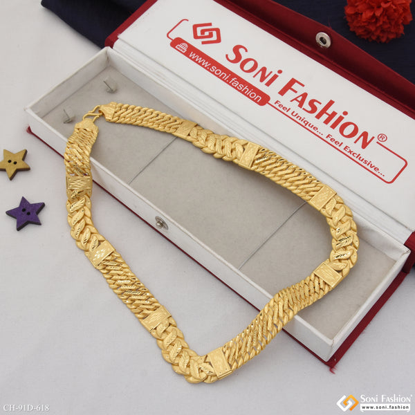 1 Gram Gold Plated Prominent Design Pokal Chain for Men - Style D618