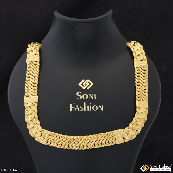 1 Gram Gold Plated Prominent Design Pokal Chain for Men - Style D618