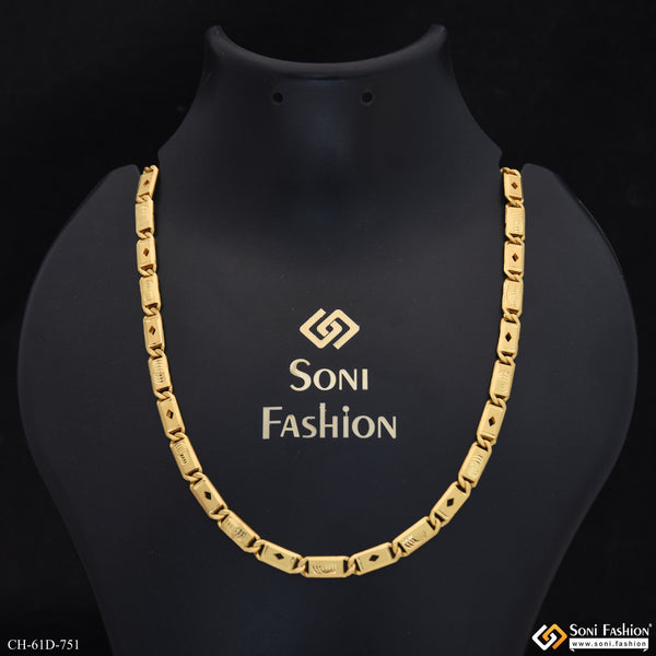 1 Gram Gold Plated Awesome Design Nawabi Chain for Men - Style D751