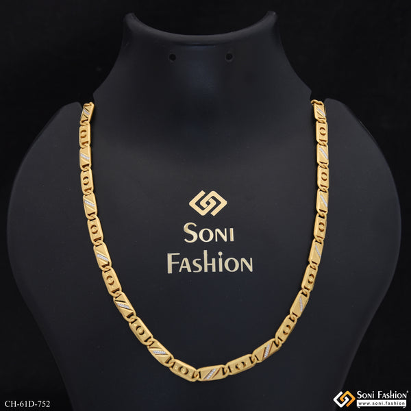 1 Gram Gold Plated Artisanal Design Nawabi Chain for Men - Style D752