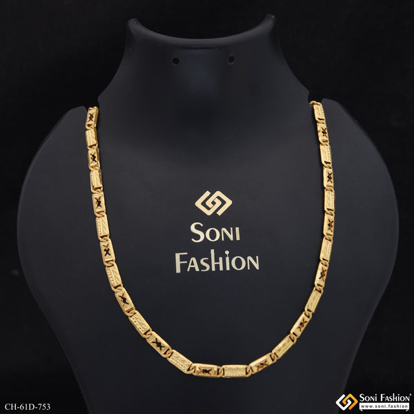 1 Gram Gold Plated Nawabi Chain for Men - Style D753