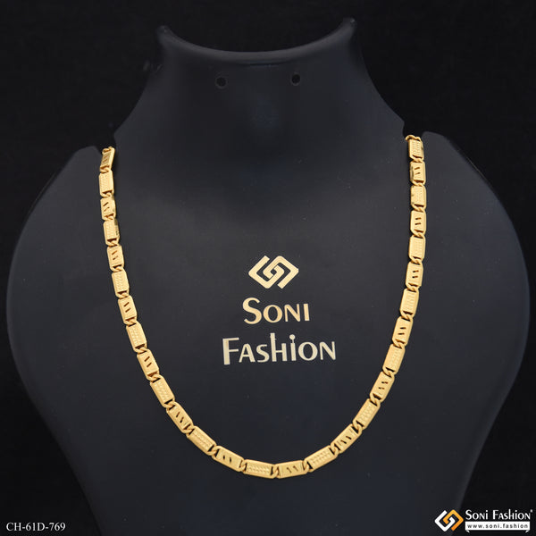 1 Gram Gold Plated Best Quality Nawabi Chain for Men - Style D769