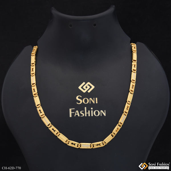 1 Gram Gold Plated Antique Design Nawabi Chain for Men - Style D770