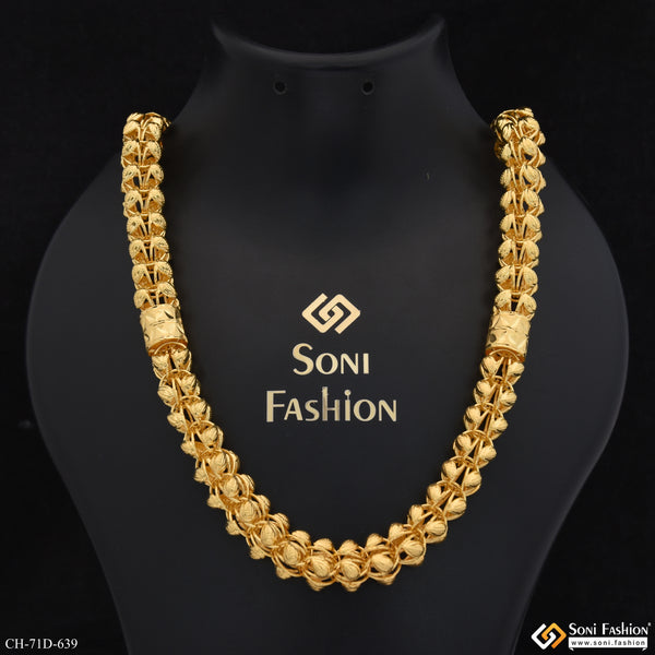 1 Gram Gold Plated Excellent Design Rajwadi Chain for Men - Style D639