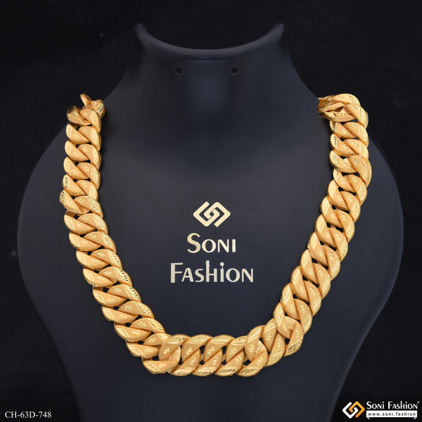 1 Gram Gold Plated Popular Design Pokal Chain for Men - Style D748