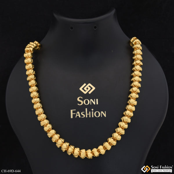 1 Gram Gold Plated Antique Design Rajwadi Chain for Men - Style D644