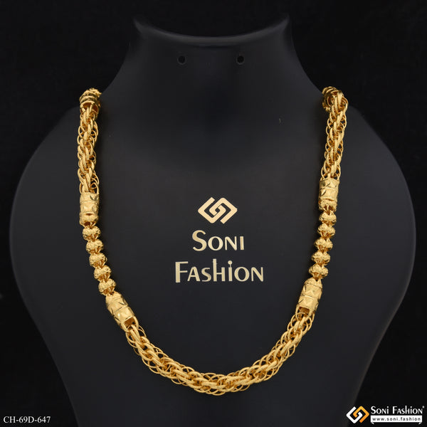 1 Gram Gold Plated 2 In 1 Popular Design Rassa Chain for Men - Style D647