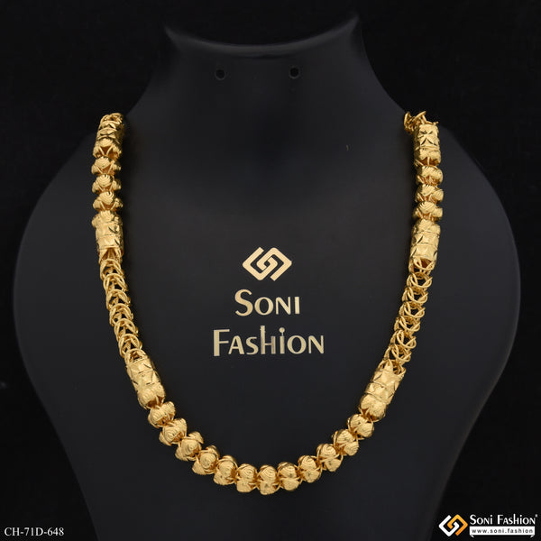 1 Gram Gold Plated 2 In 1 Popular Design Rajwadi Chain for Men - Style D648