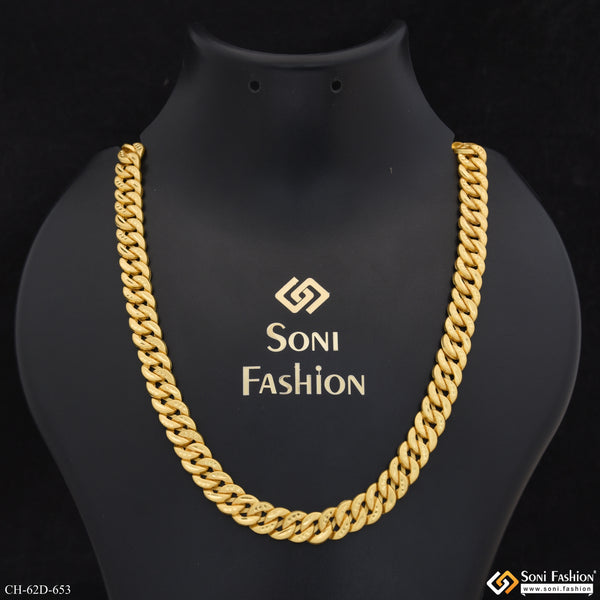 1 Gram Gold Plated Glamorous Design Pokal Chain for Men - Style D653