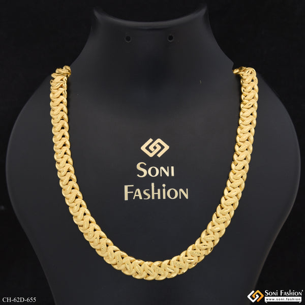 1 Gram Gold Plated Popular Design Pokal Chain for Men - Style D655