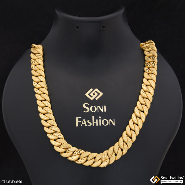 1 Gram Gold Plated Glamorous Design Pokal Chain for Men - Style D656