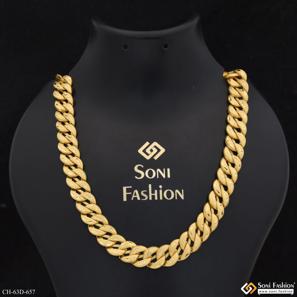 1 Gram Gold Plated Excellent Design Pokal Chain for Men - Style D657