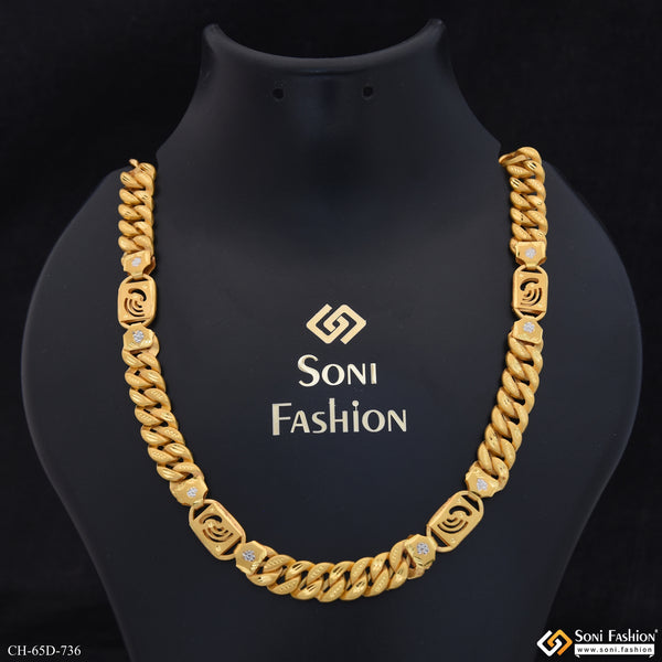 1 Gram Gold Plated Awesome Design Kohli Pokal Chain For Men - Style D736