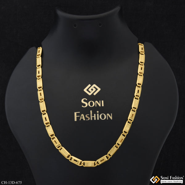 Finely Detailed Design Gold Plated Nawabi Chain for Men - Style D675