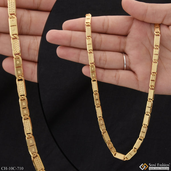 Streamlined Design Superior Quality Gold Plated Nawabi Chain for Men - Style C710