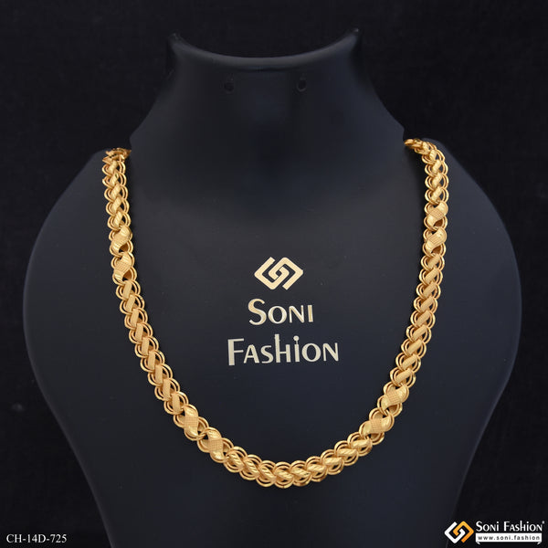 Hand-Crafted Design Gold Plated Kohli Chain for Men - Style D725