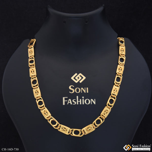 Etched Design High-Quality Gold Plated Link Nawabi for Men - Style D730