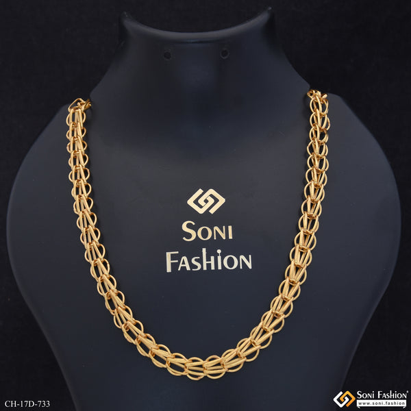 Awesome Design Gold Plated Linked Chain for Men - Style D733