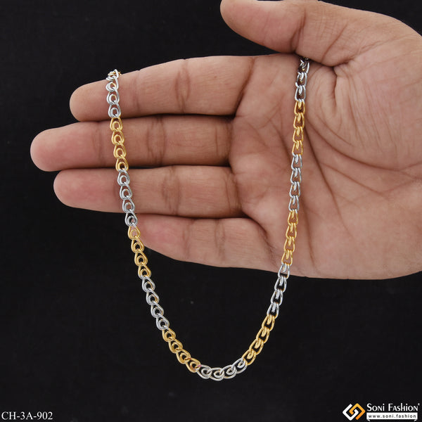 Classic Design Superior Quality Golden & Silver Color Stainless Steel Chain - Style A902