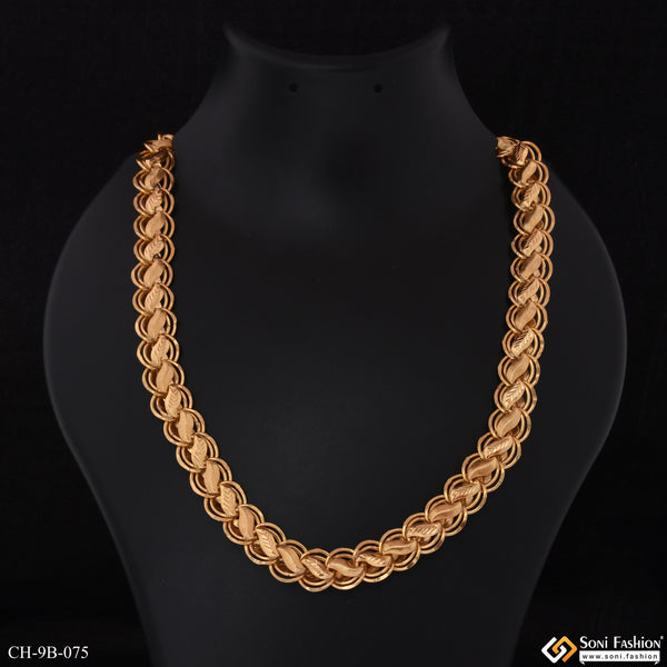 Kohli Beautiful Design Premium-grade Quality Gold Plated Chain For Men - Style B075