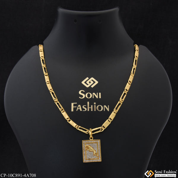 Jaguar Popular Design Gold Plated Chain Pendant Combo for Men (CP-C891-A708)