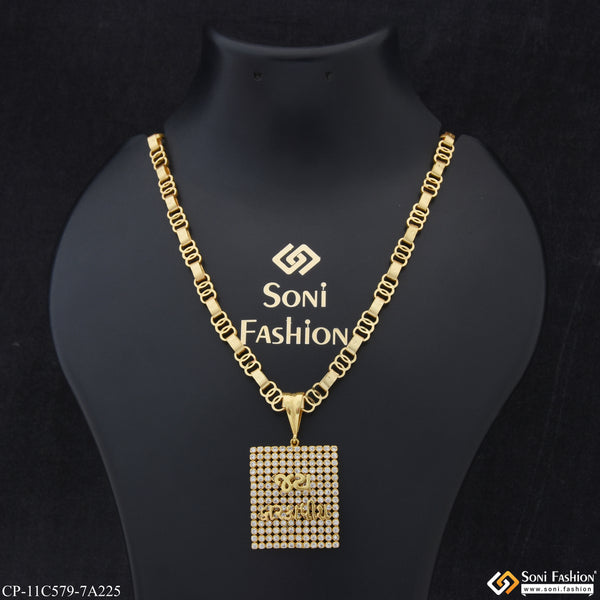 Jay Dwarkadhish Funky Design Gold Plated Chain Pendant Combo for Men (CP-C579-A225)