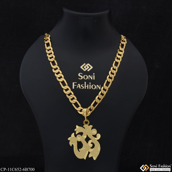 Om Fashionable Design Gold Plated Chain with Pendant for Men (CP-C652-B700)